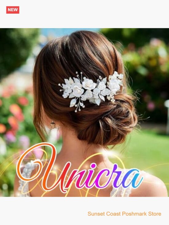 Flower Bride Wedding Hair Vine Pearl Bridal Headpiece Rhinestone Headband